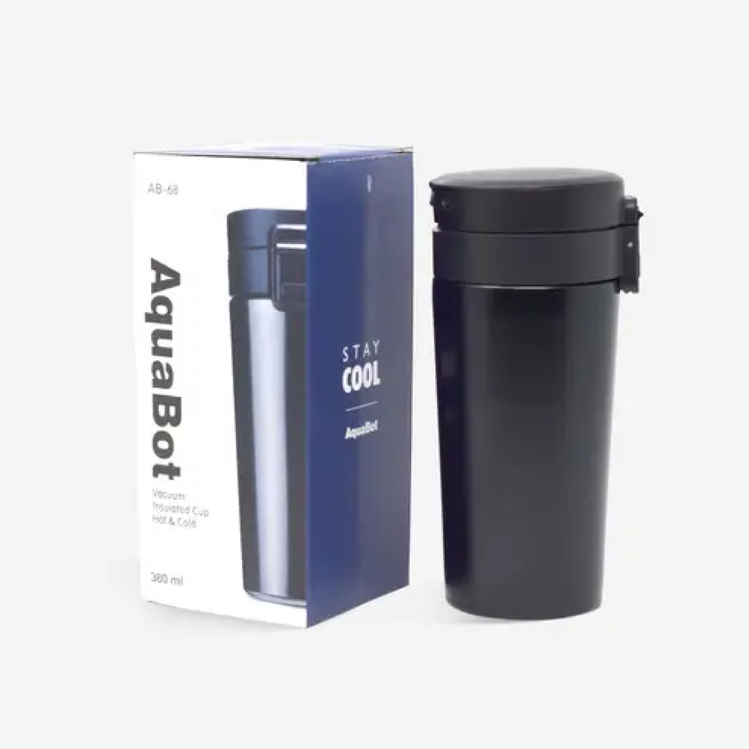 Black Insulated Double Walled 350ML Vacuum Stainless Steel Flask, Pack of 1.