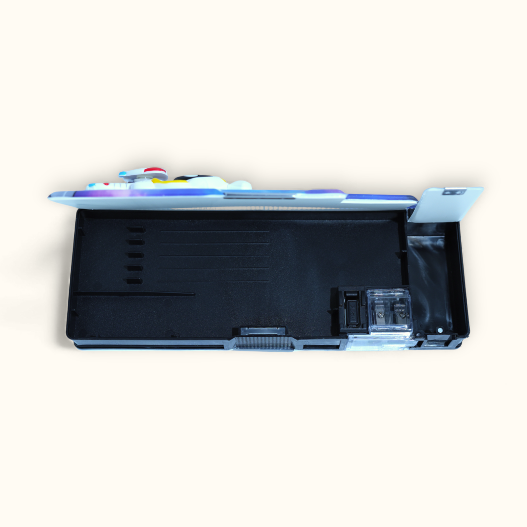Black 3D Astronaut Pencil Case with Multiple Compartments.