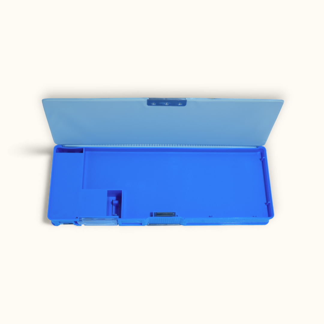 Blue 3D Astronaut Pencil Case with Multiple Compartments.