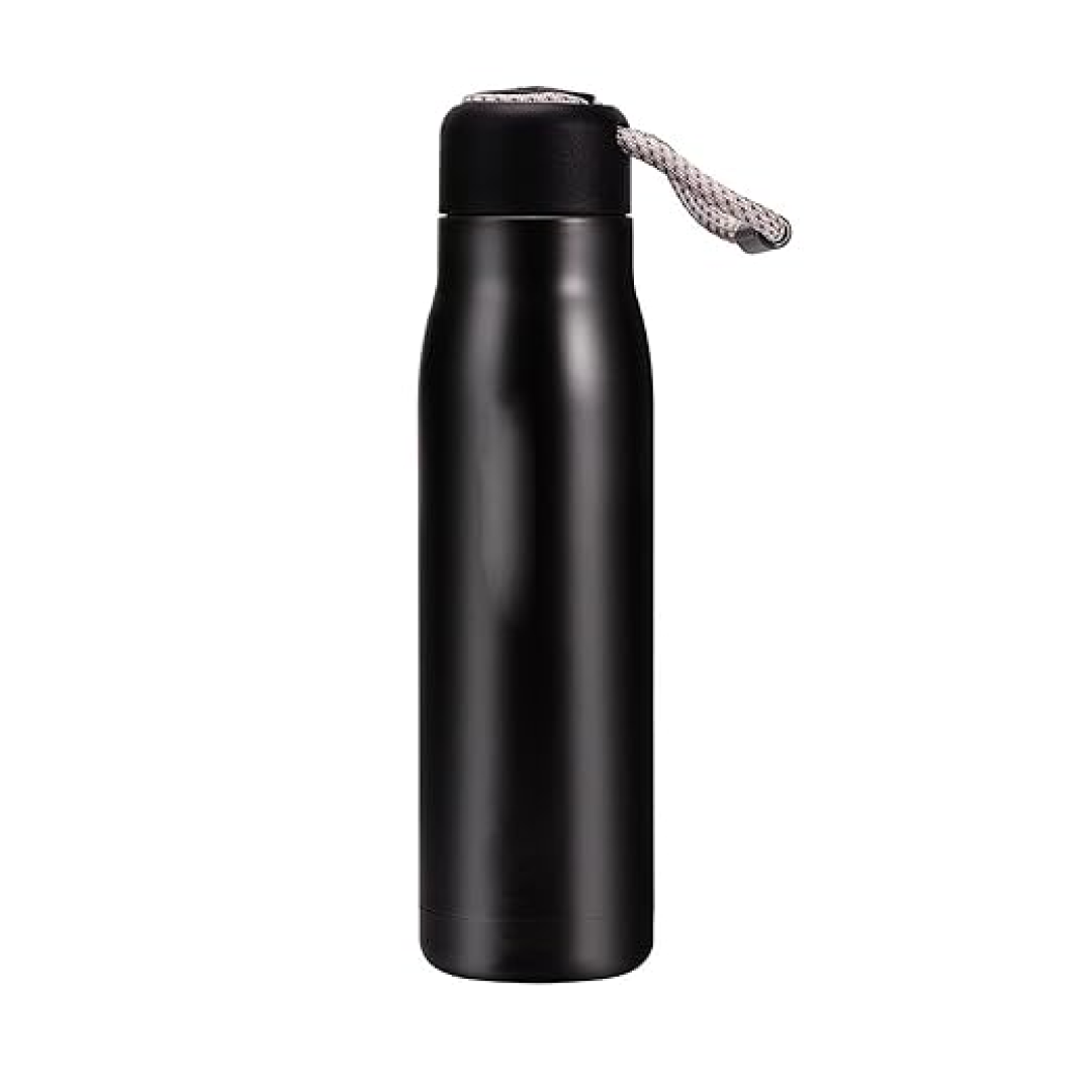 Stainless Steel Double walled Black Dori Bottle 500ml, Pack of 1.
