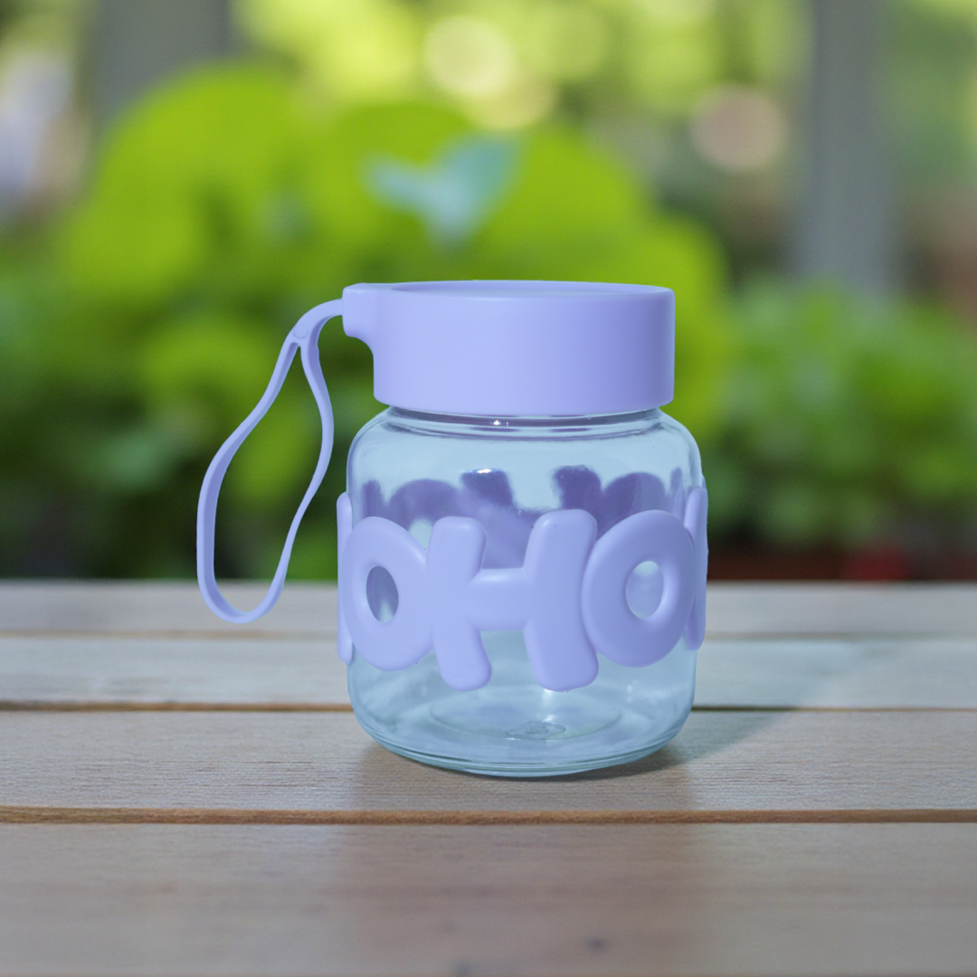 Pack of 2 Mini Glass Jar Bottle. Random Color with 250ml.