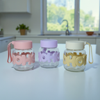 Pack of 2 Mini Glass Jar Bottle. Random Color with 250ml.