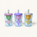 Flower-themed Glass Infuser Bottle. 500ml Random Color with Pack of 1.