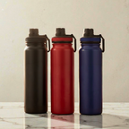 Stainless Steel Double Walled Insulated Water Bottle, 1000ml. 8hrs Hot and 24hrs Cold, Pack of 1.