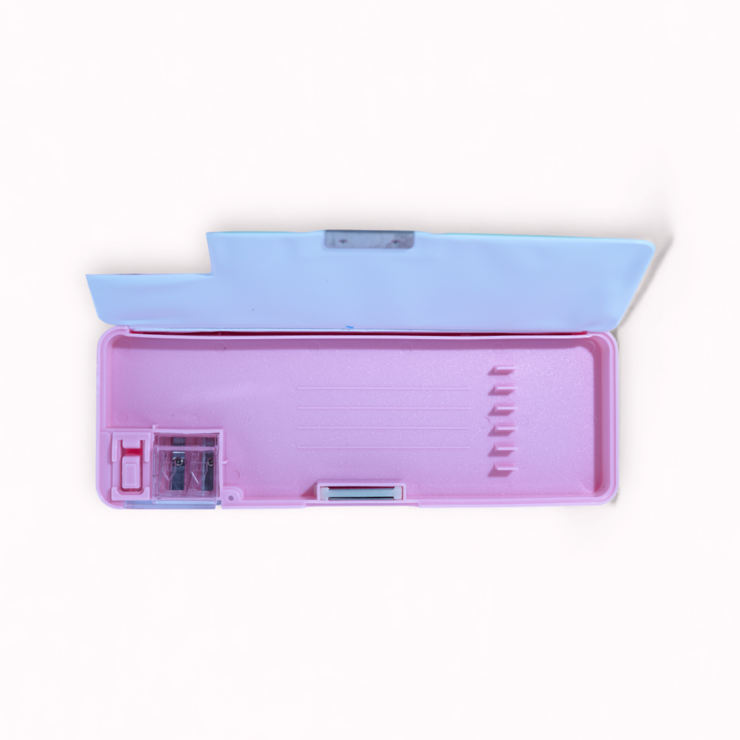 Multi-Compartment Pencil Box - Pink Cute Girl