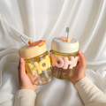 Mini Juice Sipper with Glass straw, Random Color with 350ml, Pack of 1.