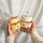 Mini Juice Sipper with Glass straw, Random Color with 350ml, Pack of 1.