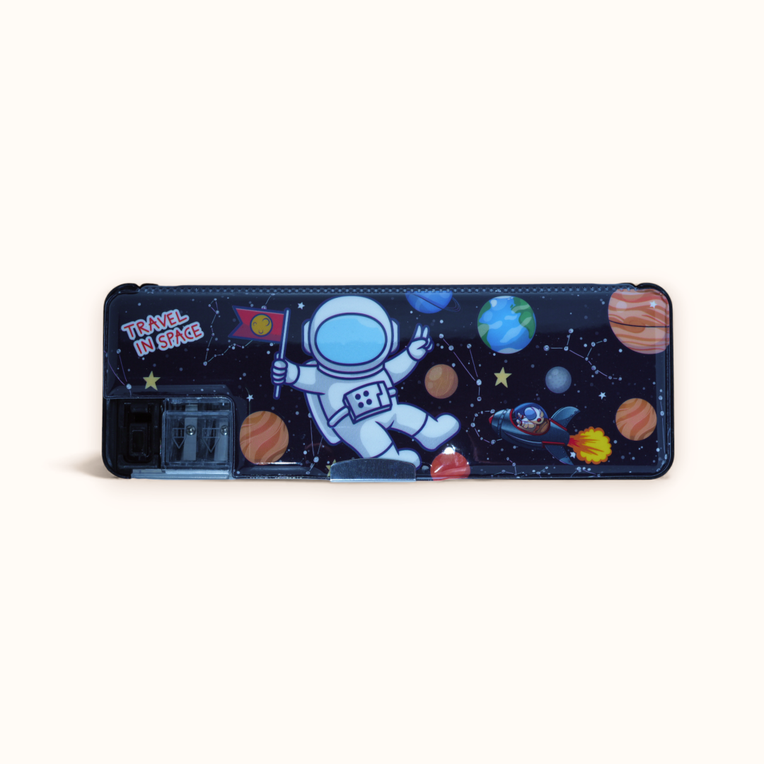 Multi-Compartment Pencil Box - Black Astronaut