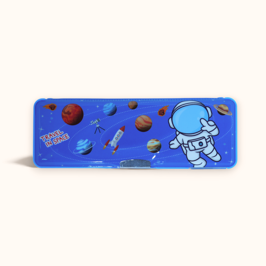 Multi-Compartment Pencil Box - Blue Astronaut