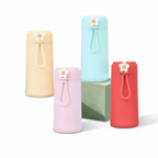 Floral Glass Bottle with Protective Plastic Casing. 300ml with random color.