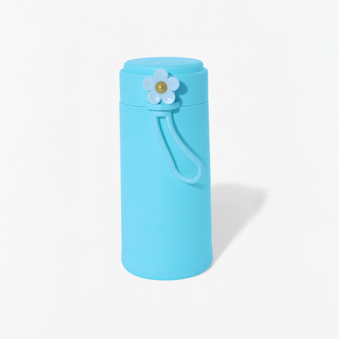 Floral Glass Bottle with Protective Plastic Casing. 300ml with random color.